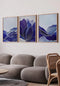 Navy Ocean Real Silver Set Of 3 Posters 50x70cm